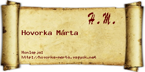 Hovorka Márta névjegykártya