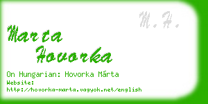 marta hovorka business card